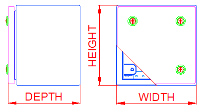 general dimensional structure of Peekn Services terminal boxes