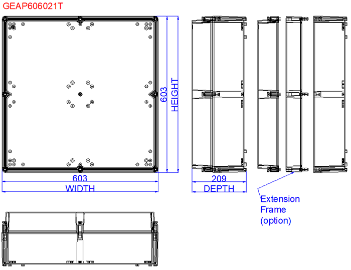 APO enclosure box dimensions